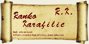Ranko Karafilić vizit kartica